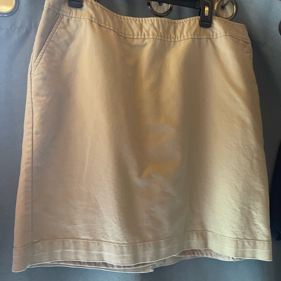 Merona Lined Tan Midi Skirt - Picture 1 of 3